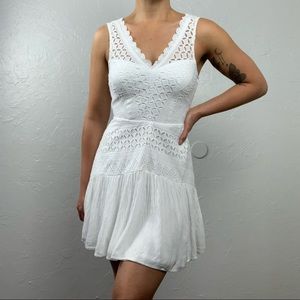 City Studio Eyelet white mini dress sz 1